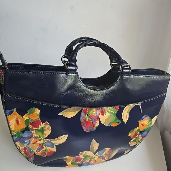 Patricia Nash Clemence Leather Satchel Crossbody Purse Bag Le Fleur Beauty! Read - Picture 5 of 12